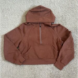 lululemon - scuba 1/4 zip hoodie - roasted brown - xs/s